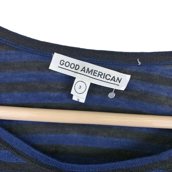 Good American Stripe Linen Crew Neck Top - Picture 3 of 9